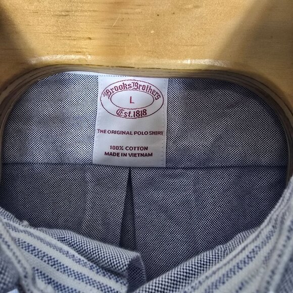 Brooks‎ Brothers Button Down Dress Shirt Large Men's Blue Long Sleeve - Picture 5 of 8